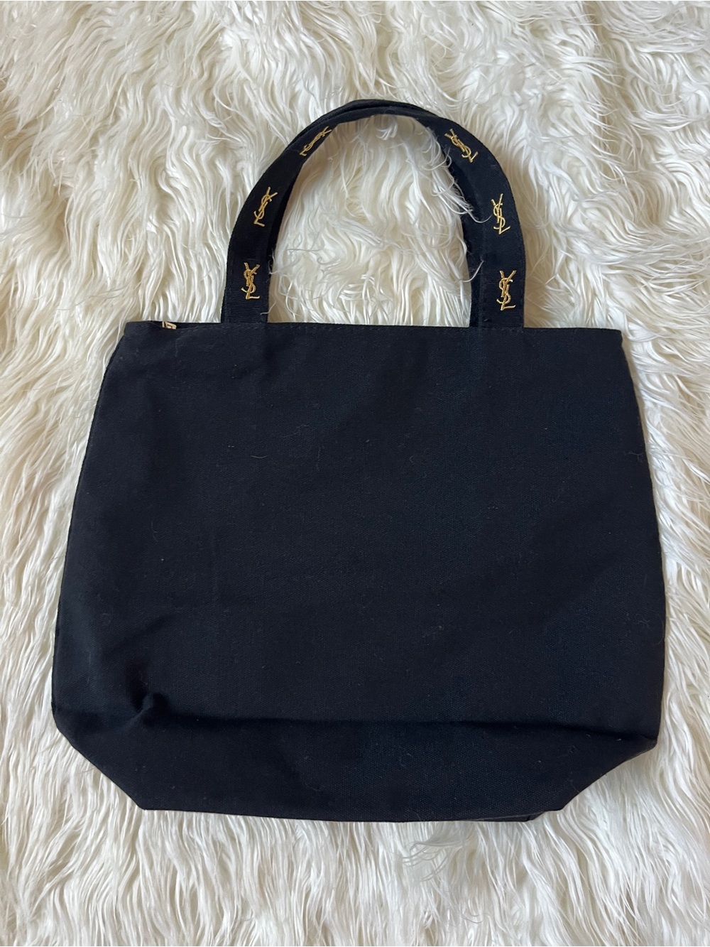 Yves Saint Laurent Black Canvas Tote with Gold YSL Embroidery, GWP - Picture 4 of 16